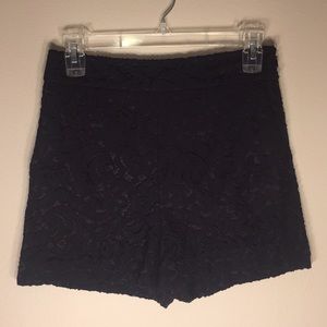 Express Black Lace High-Waisted Shorts